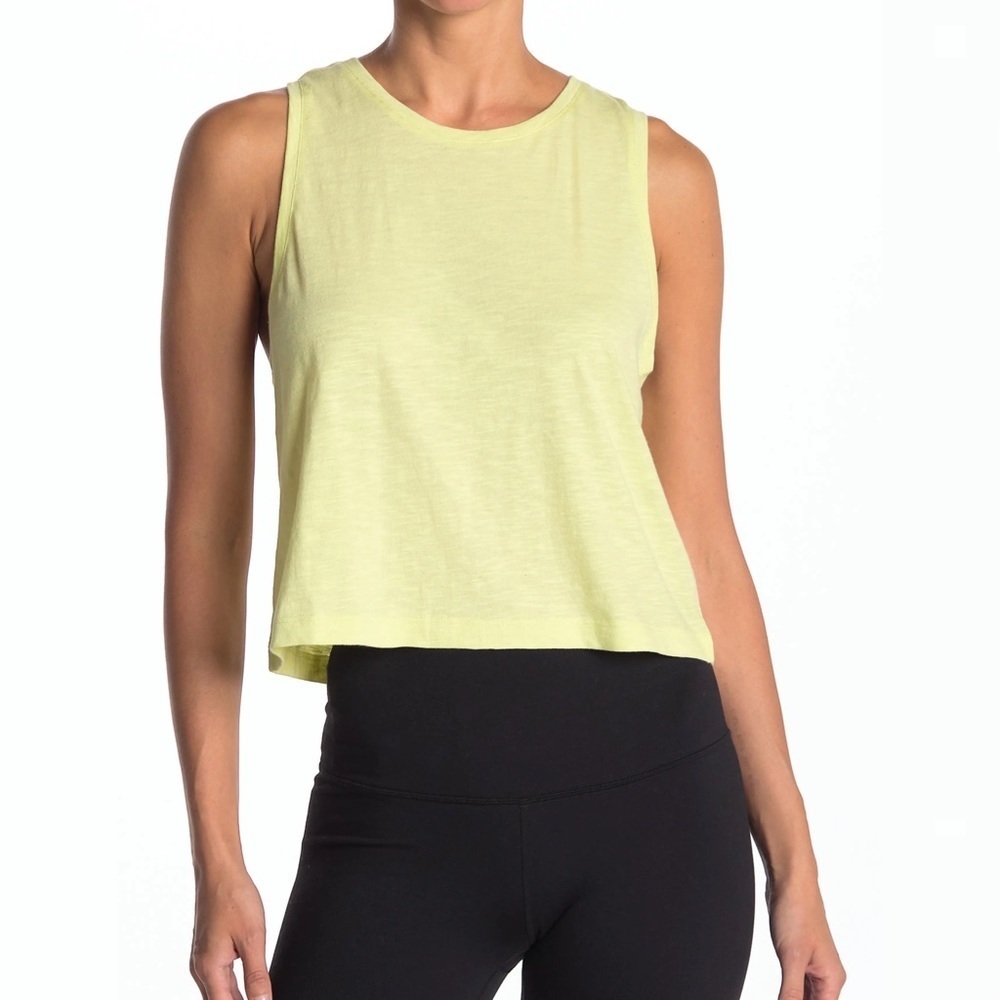 New Nordstrom Zella Training Tank Top Yellow Size XL 2022 Modal Activewear Tee